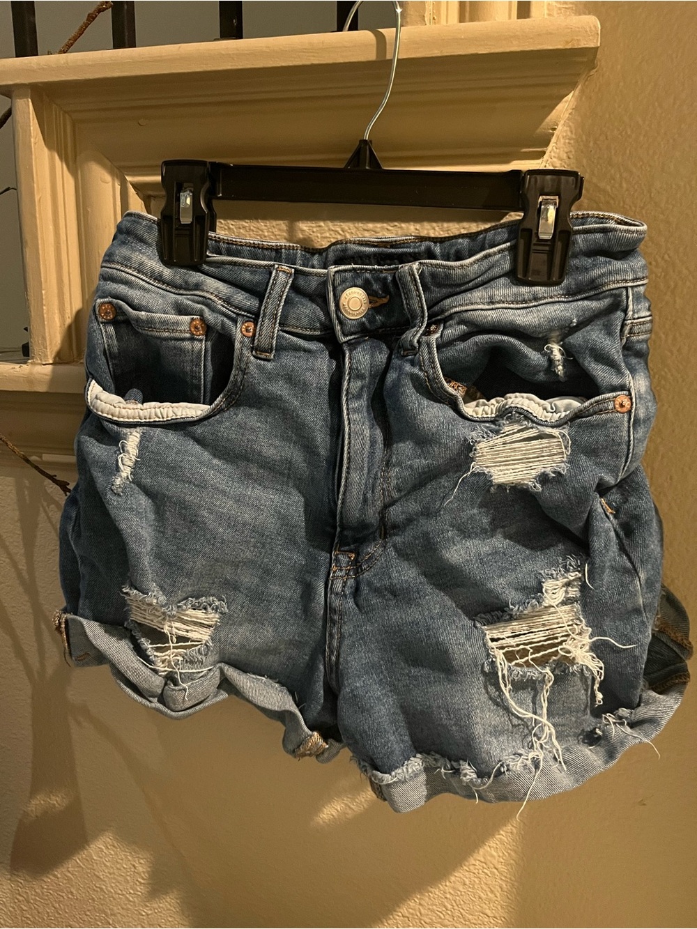 Aeropostale Distressed Denim Shorts in Blue